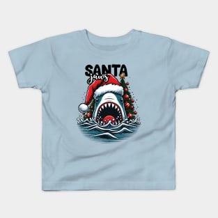 Santa Jaws- Christmas Shark Kids T-Shirt